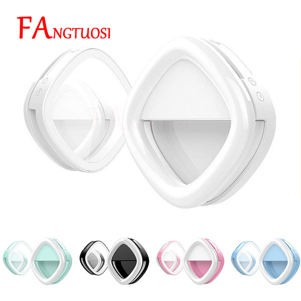 Portable Selfie Ring Light LED Phone Camera ring light With Mirror Photography Enhancing Photography For iPhone X 8 7 Samsung