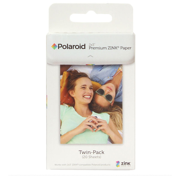 20 PCS  ZINK Zero Ink Paper Z2X350 for Polaroid Instant Photo Camera Z2300 Snap touch / Zip / Socialmatic / 2x3