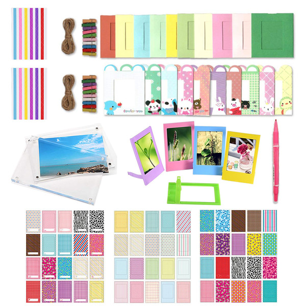 Instax Mini 9 8 7s Camera Accessories Magnetic Photo Frame Wall Hang Frames Film Frames Corner Stickers Mark Pen Bundle