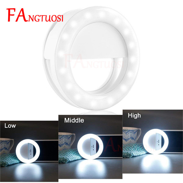 LED Phone Selfie Ring Light USB Charge Flash Photography Enhancing Camera Night Selfie Ring Light Clip For IPhone Samsung Huawei