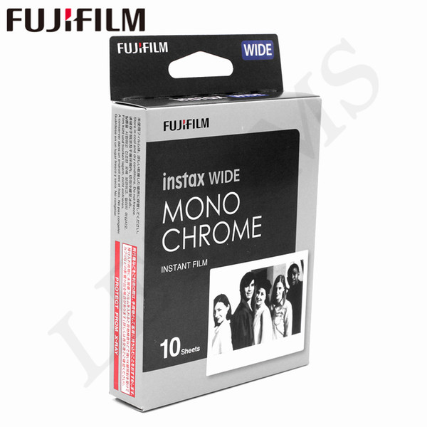 Genuine Fujifilm Instax Wide Monochrome Film White 10 Sheets for Fuji Instant Photo paper Camera 300/200/210/100/500AF