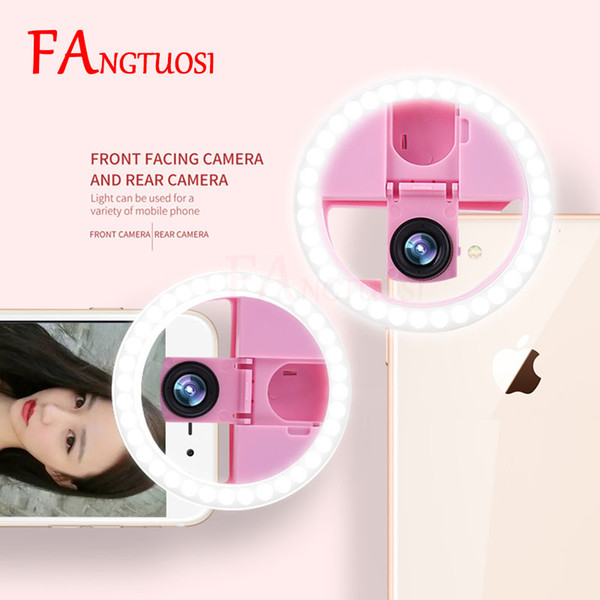 Roreta USB charge Selfie Ring Light For iPhone LED Camera Lens Flash Supplementary Lighting Night Enhancing Clip-on Selfie Light