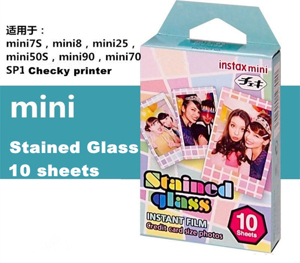 Newest Genuine Instax Mini Stained Glass Credit Card Size Photos Film Instant Film For Mini 90 8 25 7S 50s SP1 Checky Priter Polaroid Instan