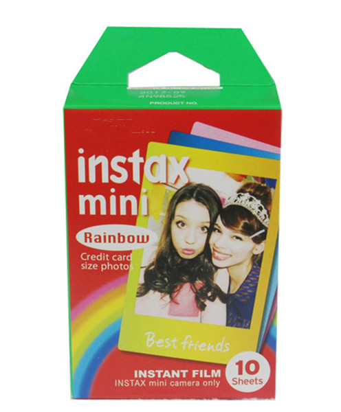 Newest Genuine Instax Mini Rainbow Credit Card Size Photos Film Instant Film For Mini 90 8 25 7S 50s Polaroid Instant Camera DHL free