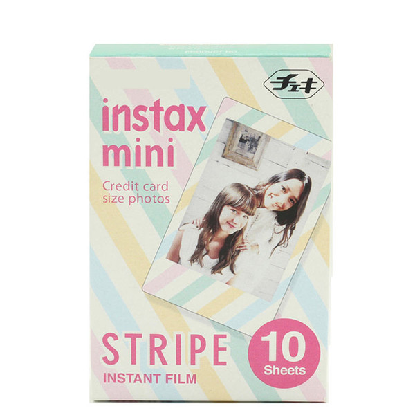 Instax Mini STRIPE Film 10Sheets For 7 7s 8 9 50s 7s 90 25 Share SP-1 Instant Cameras New