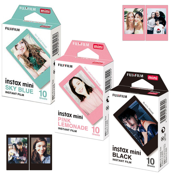 For Instax Mini 9 Camera Instax Mini Film Pack - 30 Sheets Instant Photos - Sky Blue, Pink Lemonade, Black Frame