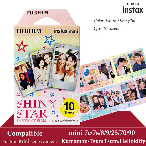 Instax Mini Film Shinny Star 10 Sheets for Instax Mini 9 8 7s 70 90 25 Instant Polariod Camera Smartphone Printer SP2 1