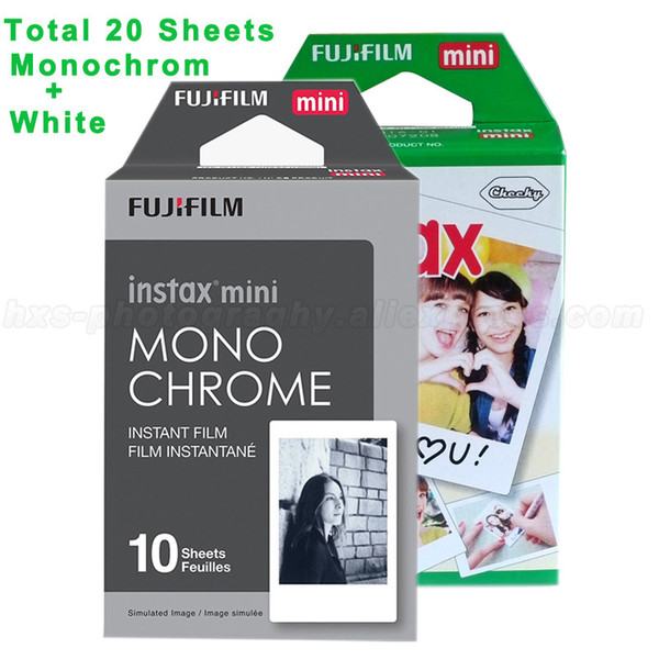 Fujifilm Instax Mini 9 Film 3 Inch Monochrome and White 20pcs for Mini Camera 7S 25 8 50s 90 and SHARE Smartphone Printer SP-2 1