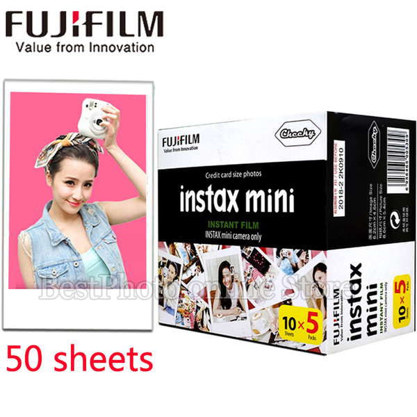 50pcs/box Fujifilm instax mini 9 film 50 sheets white Edge 3 Inch wide film for Instant Camera mini 8 9 7s 25 50s 90 Photo Paper