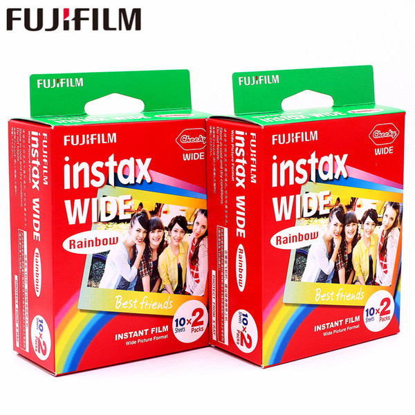 Genuine 40 Sheets Fujifilm Instax Wide Rainbow color Film for Fuji Instant Photo paper Camera 300/200/210/100/500AF