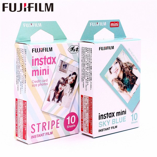 Fuji Fujifilm 20 sheets Instax Mini Sky Blue + Stripe Instant Film photo paper for Instax Mini 8 7s 25 50s 90 9 Camera