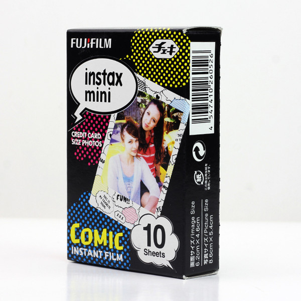 Original Comic Instax Mini Instant (10 sheets) Color Mini Film for Polaroid 7s 8 9 25 50s 70 90 SP-1/2