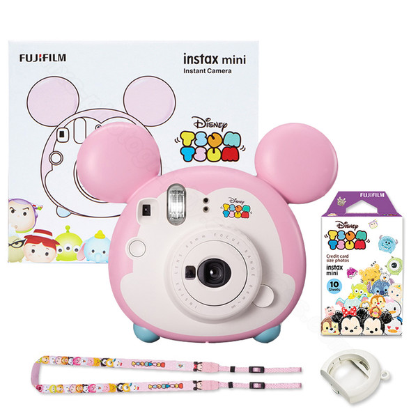 Fujifilm Instax Mini Instant Camera Tsum Tsum Gift Set with 10 Sheets Cartoon Photo Papers,Present for Wedding Birthday Festival