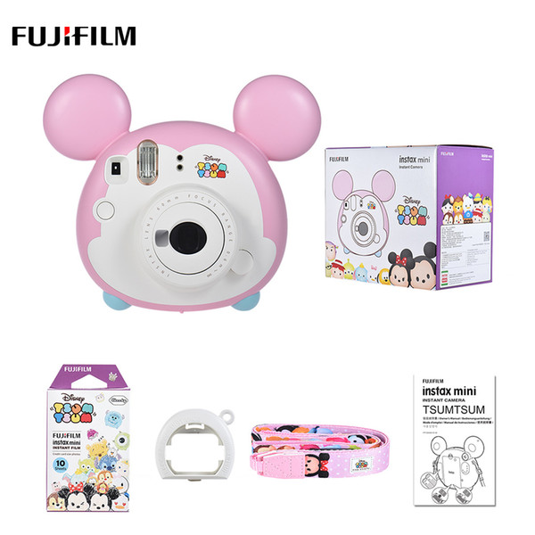 Christmas Gift Instax Mini TSUMTSUM Instant Film Camera w/10 Sheet Film Close-up Lens Strap Auto Metering Selfie Mirror