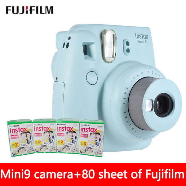 New 5 Colors Fujifilm Instax Mini 9 album Instant Photo Camera + 80 sheet Fuji Instax Mini 8 White Film + Close up Lens