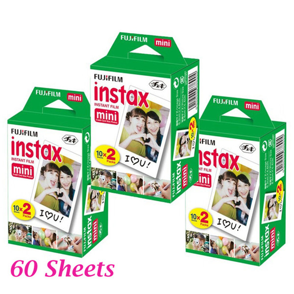 60 sheet Fujifilm Fuji Instax Mini 8 film For Polaroid Instant Mini 7s 25 50s 90 Camera Fuji Instax White Edge Photo film Paper