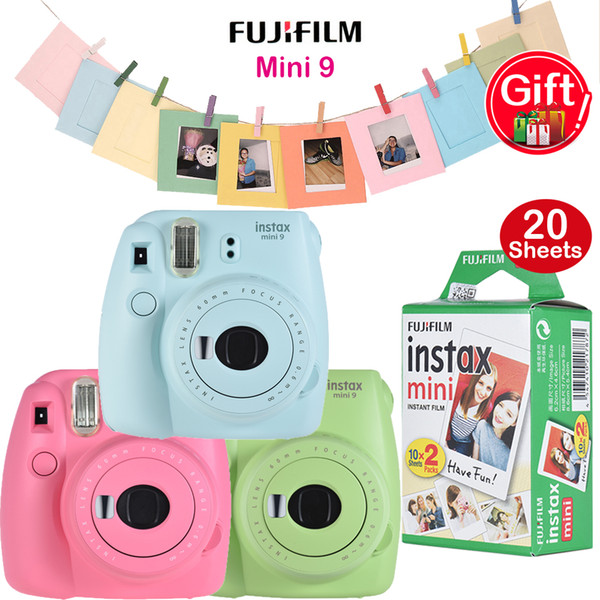 Instax Mini 9 Camera Instant Camera Film Cam + 20 Sheets Mini 8 Instant White Film + 3