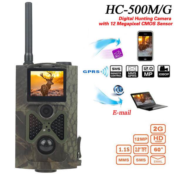 New HC-500M 12MP 1080P Digital Infrared Hunting Trail Camera mms Video Night Vision Wildlife Photo Traps gsm Hunting Cam