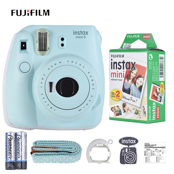 Instax Mini 9 Instant Camera with 20 Sheets Film Paper with Selfie Mirror 2*Battery Cam for Instax Mini Film