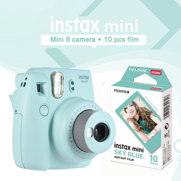 Instax Mini 9 Ice Blue Instant Camera Photo Printing Camera With 10 Sheets Sky Blue Mini Film Paper Gift Set