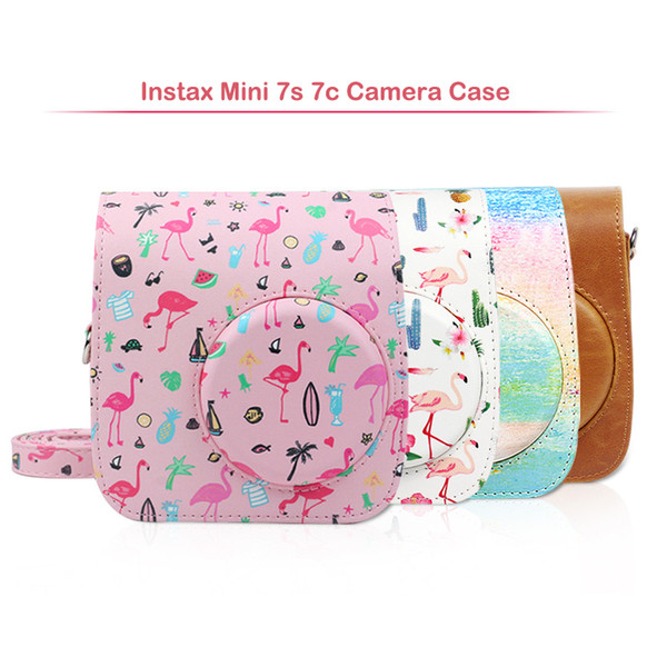 Quality Protective Case for Instax Mini 7s 7c Instant Film Camera, Soft PU Leather Bag with Removable Shoulder Strap