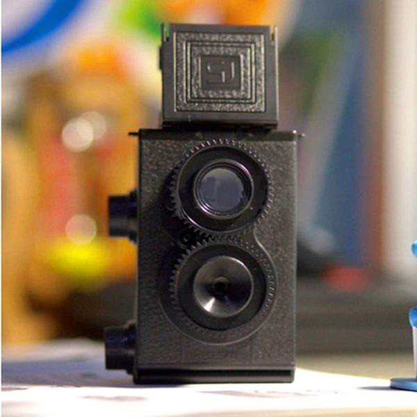 Fashion Black DIY Twin Lens Reflex TLR 35mm Lomo Film Camera Kit Classic Play Hobby Photo Toy Gift for Children/ Students