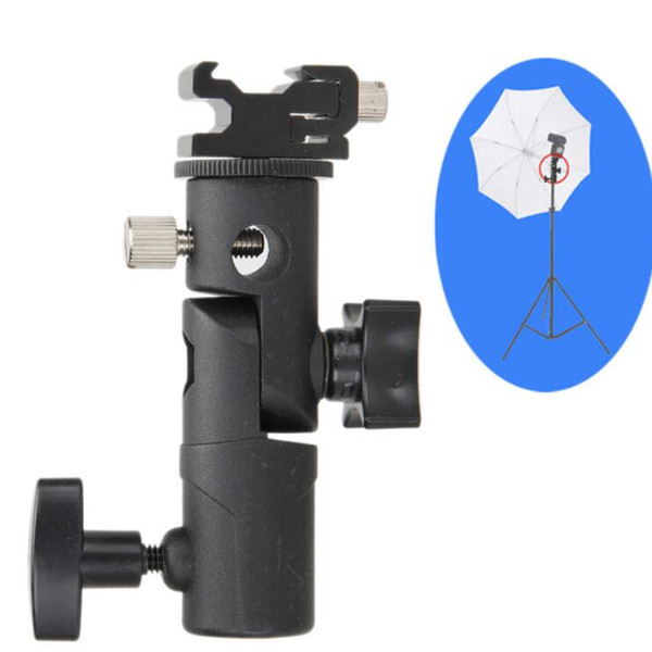 New Swivel Flash Hot Shoe Umbrella Holder Mount Adapter for Studio Light Type E Stand Bracket Photo Studio Accessories