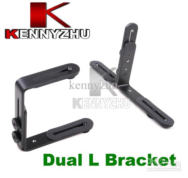 Dual L-Shape Flash Bracket Holder Mount for Canon Nikon Speedlite DSLR Camera