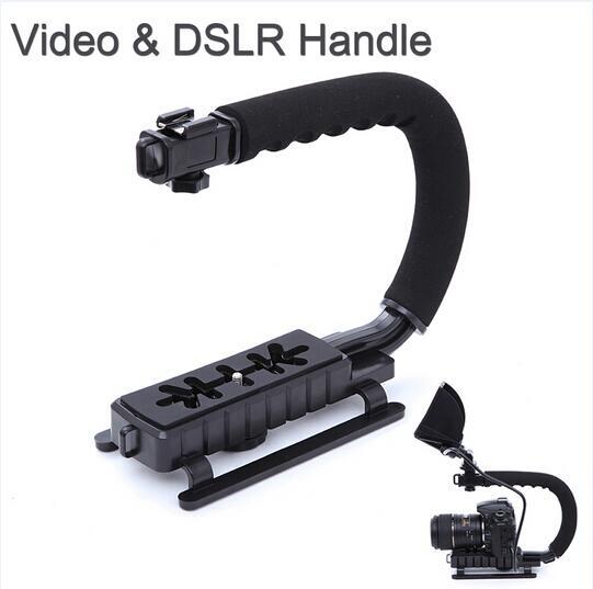 U/C Shape flash Bracket holder Video Handle Handheld Stabilizer Grip for DSLR SLR Camera Phone for Sports Action Camera DV Camcorder