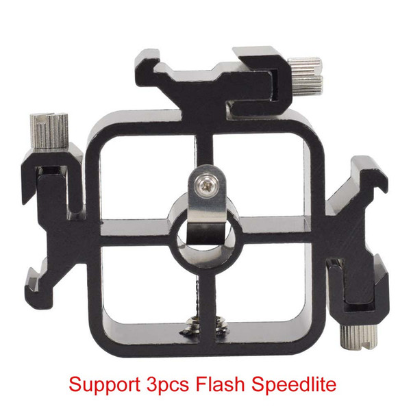 Metal Coldshoe Stand Holder for 3 Flashgun Flash TRIPLE Speedlight Speedlite Bracket for Canon Nikon Pentax Camera