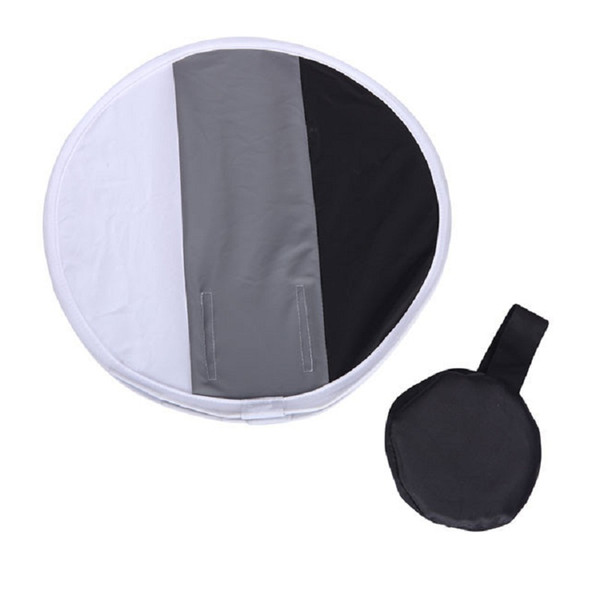 30cm Portable 2 in 1 Gray Card Diffuser+Round Softbox Dual Purpose for Canon Nikon Sony Speedlite Flash Light White Balance Soft Box