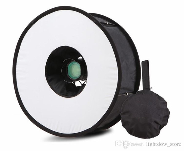 Lightdow 45cm Foldable Ring Speedlite Flash Diffuser Macro Shoot Round Softbox for Canon Nikon Sony Pentax Godox Speedlight Rated 4.7 /5 bas