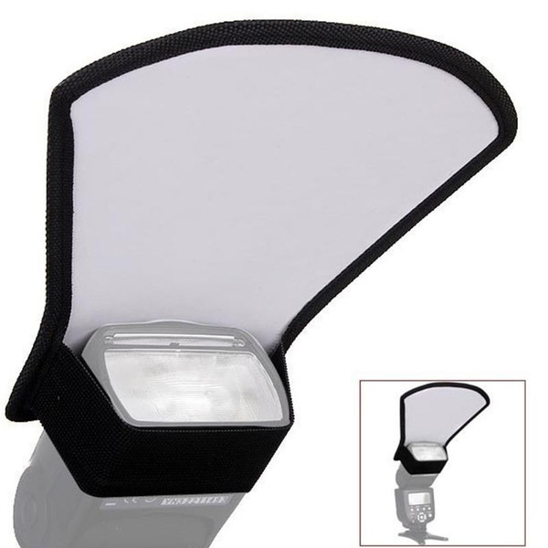 2-in-1 Silver/White Camera Flash Diffuser Softbox Photo Flash Light Reflector For Canon Cameras 11*18*20cm Flash Accessories