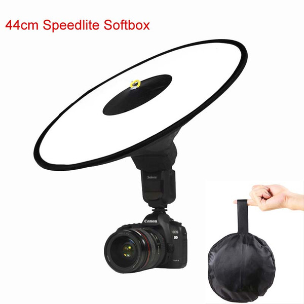 Universal 44cm Easy-fold Round Flash Softbox Speedlight Speedlite Diffuser Reflector for Canon Nikon Sony Metz Macro Shooting