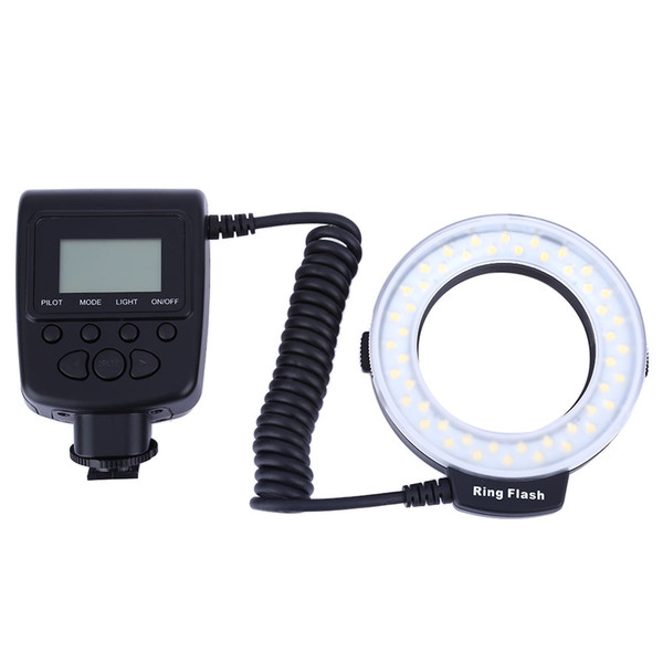 RF550D Macro LED Ring Flash with LCD Display for Canon Nikon DSLR Cameras High definition LCD display screen, easy operation