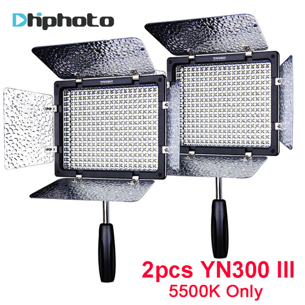 2pcs YONGNUO YN300 III 5500K LED Light On Camera Video Lighting for Wedding Photo Studio Video panel lamp YN300III with gifts