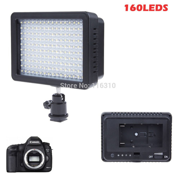 160 LED Video Camera Light Photographic lamp 12W 1280LM Dimmable for Canon Nikon DSLR Camera Camcorder