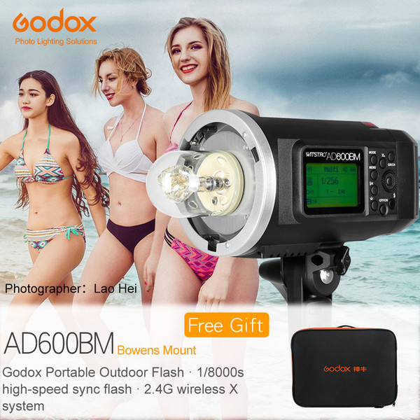 outdoor flash Godox Wistro AD600BM Bowens Mount HSS 1/8000s Outdoor Flash with 2.4G X System Build-in 8700mAh Li-on Battery Free Bag