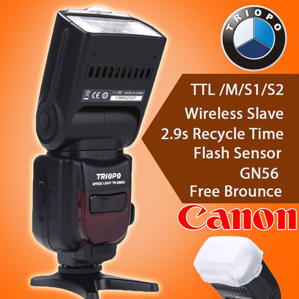 Triopo TR-586EX C Wireless TTL Flash Speedlite for Canon EOS 5D Mark II 5D3 7D 6D 70D 650D 5DIII 5D II 60D as YONGNUO YN565EX II