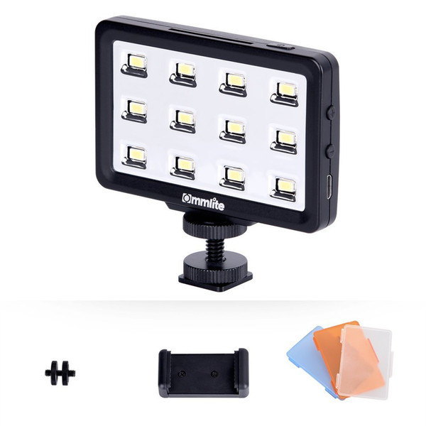 LED Video Light Commlite CM-PL12 High CRI>95 Super bright Portable Multi-functional Mini Video Light for Smartphone camera