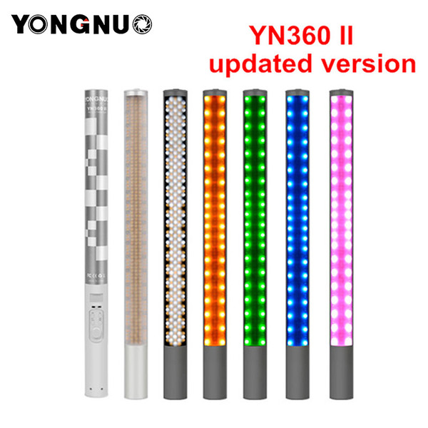 ongnuo battery Yongnuo YN360 YN360 II Handheld Ice Stick LED Video Light built-in battery 3200k to 5500k RGB colorful controlled by Phone...