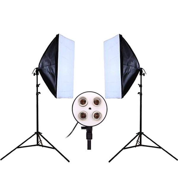 DHL or EMS Photo Studio Kit Photography Lighting Photo Equipment 2PCS* Lamp Holder + 2PCS* Softbox Lightbox +2PCS* Light Stand