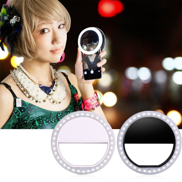 Mobile Phone Clip Selfie LED Auto Flash For Cell Phone Smartphone Round Portable Selfie Mini Camera