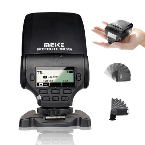 Wholesale-Pro Mini Adjustable MEIKE MK320L S1/S2 LCD screen Flash Speedlite for Fuji