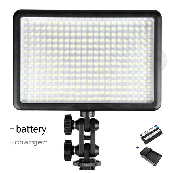 Wholesale-Godox LED308C Bi-Color 3300K-5600K LED Video Light Lamp for DV Camcorder Camera +Remote+Handle Grip+battery+charger