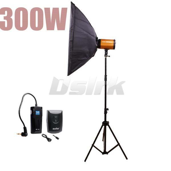 Wholesale-Godox 300SDI 300w Studio Flash Strobe+Light Stand Lighting Kit For Camera Photo Free shipping