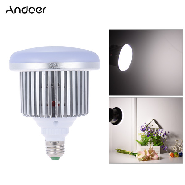 Wholesale-Andoer Photo Studio Lamp 50W 5500K E27 Socket Video LED Light Bulb Continuous Daylight Fill-in Light for Camera Smartphone