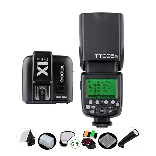 GODOX X1T-F Transmitter Trigger + TT685F GN60 2.4G HSS 1/8000s Wireless TTL Flash Light Speedlite Kit for Fuji Fujifilm Cameras