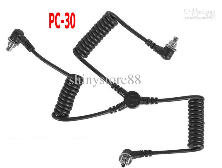 Male to Male 3-plug PC SYNC Cord Cable fr Camera Flash Radio Trigger Light Meter