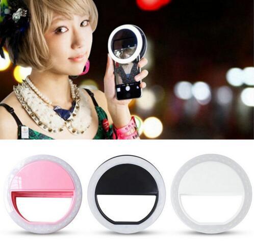 Selfie LED Ring Flash Light Camera Fill Light Photography Spotlight Flash Night Shot Light for IPhone Samsung Adjustable Brightness